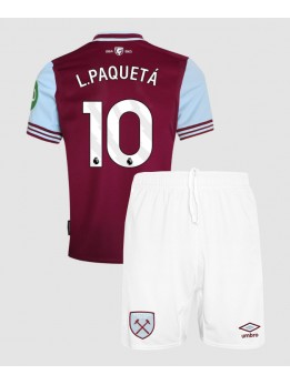 Billige West Ham United Lucas Paqueta #10 Hjemmedraktsett Barn 2024-25 Kortermet (+ Korte bukser)